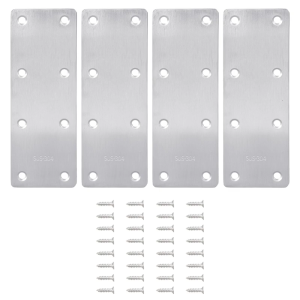 4Pcs Flat Mending Plate Metal Straight Brace Stainless Steel Fixed Angles Support Brackets Repair Joining Fixing Bracket