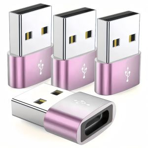 GLOWLITE 5pcs Mini USB Type C Adapter Portable Aluminium Alloy OTG Data Adapter Transfer Adapter Multifunctional USB Receiver Adapter Mobile Phone