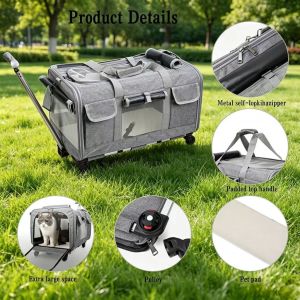 Extra Large Portable Pet Trolley Case Detachable Dog Trolley Case Large Foldable Pet Bag Cat Travel Carrier Bag