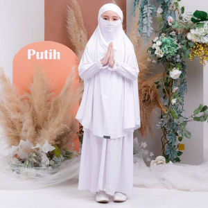 Gamis Anak Anak Crinkle Dril Desain Elegan - Multi-Warna 5-14 Tahun