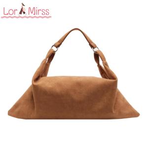 กระเป๋าสะพายไหล่ความจุมากหนังเทียมสำหรับผู้หญิงแบบลำลองสำหรับใช้ในทุกวันและเดินทางสีน้ำตาลอ่อน