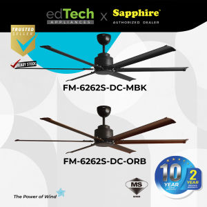 Sapphire 62" Ceiling Fan | FM6262S | DC Motor | Reversible Motor | 6 Aluminium Blades | Kipas Siling | 风扇