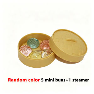 In Stock 5Pcs Mini Dumplings with Steamer Squeeze Toys Set Soft Stress Relief Crystal Squishy Fidget Sensory Toy Party Favors Gift