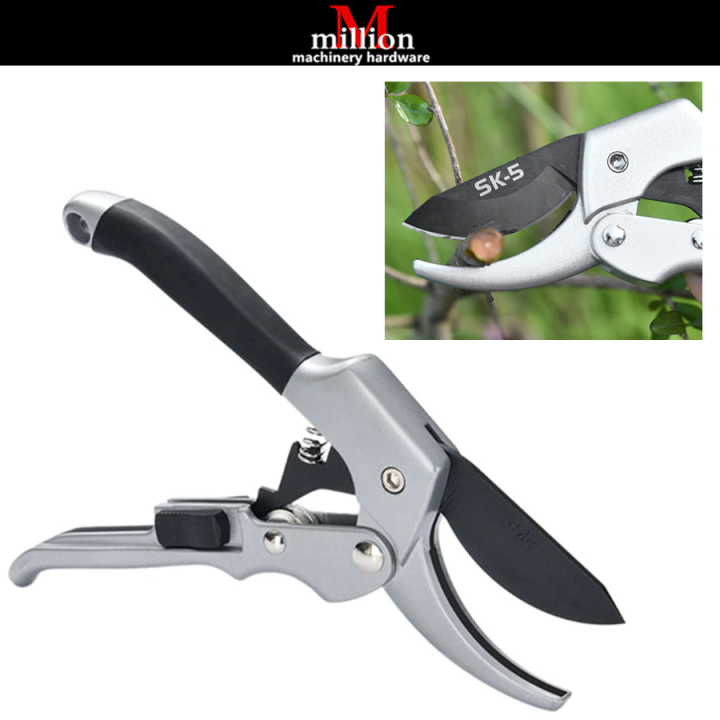 Nevlers Anvil Garden Shear Pruners - Stainless Steel Blades, Red