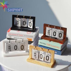 SHPYHT บ้านตุ๊กตา1:12ปฏิทินตั้งโต๊ะขนาดเล็กอุปกรณ์ตกแต่งบ้านตุ๊กตา