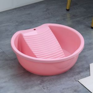 ONTOSTORE90RE8 2IN1 Washboard Laundry Basin Thickened Plastic Laundry Tub All-in-one Lightweight Underwear Cleaning Basin Hand Washing Clothes