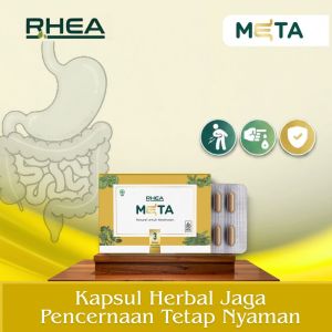 RHEA META - 30 Kapsul Herbal Pencernaan untuk Kembung Diare & BAB Tidak Lancar - Alami untuk Kesehatan Pencernaan