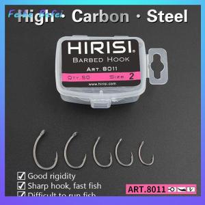 [Feibe Befei] Hirisi 50pcs Boxed Teflon Hooks Barbed Multi-Type Hooks Carp Hooks Fishing Tackle