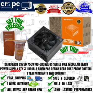 DARKFLASH GS750 750W 80+BRONZE GS SERIES FULL MODULAR BLACK DOUBLE SIDED PCB DESIGN REAR DUST PROOF COTTON