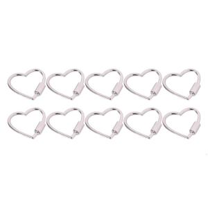 10Pcs Heart Shaped Buckles Screw Lock Carabiners Hook Keychain Clip for Key Handbag Strap Keyring Fasteners Hiking Gear
