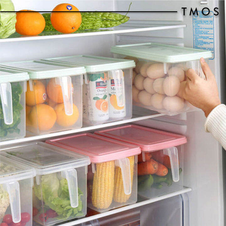 TMOS 5L Fridge Food Vege Fruit Storage Box Organizer Lid Handle ...