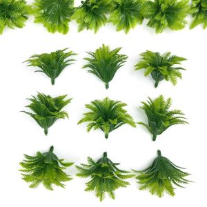 MADEWITH 50PCS Green Coconut Tree Artificial Plant Coconut Leaf Plastic Artificial Plant Creative Micro Landscape Fake Grass Home Decoration