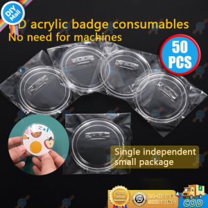 COD 58mm HD Acrylic Button Pin Photo Insert Button Pin DIY Painting Acrylic Badge (No need machines)