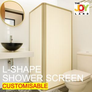 [SG THEJOYLAND] Customisable L Shape Shower Screen HDB Toilet Bathroom Custom Made Shower Blind Shower Door Partition