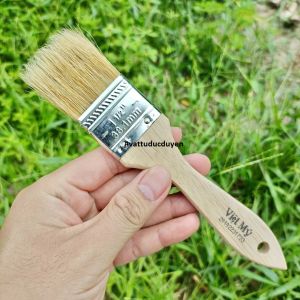 Chổi cán gỗ Việt Mỹ 15" inch - Rộng 38mm - Cán gỗ - Lông mềm dày 3 lớp - Quyét sơn #vattuducduyen