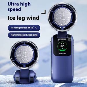 MILES จอแสดงผล LED แฟนมือถือขนาดเล็ก 100 ความเร็วไม่จำกัด ระบบทำความเย็นแบบเซมิคอนดักเตอร์ แฟนพัดลมโต๊ะพับได้ แบบพกพา ความเงียบต่ำ แฟนพัดลมคอแขวน ท่องเที่ยวกลางแจ้ง