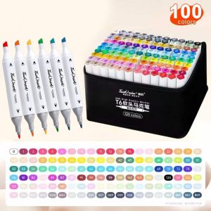 168 Colors White Barrel Alcohol Marker Set Art Color Pen Highlighter Pen Set Coloring Set Art Supplies