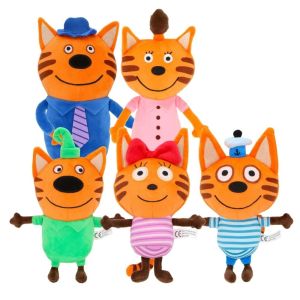 DOWNA Ba chú mèo con nhỏ Búp bê mèo nhồi bông Mèo Kote Mềm mại Đồ chơi anime nhồi bông Dễ thương Đồ chơi hình nhân hoạt hình Trẻ em