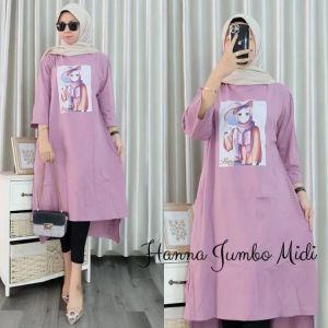 PRISKILLA CELL HANNA MIDI DRESS BC KAOS KATUN COMBED 24S APLIKASI SABLON Gamis Midi Dress Wanita Kekinian Jumbo Size S M L XL XXL / 2XL Midi Dress Korean Style Dress Kondangan Wanita Elegan Modern Gamis Wanita Trend Ootd Hijab Ukuran Remaja Tanggung