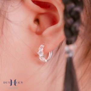 Bông Tai Bạc Cho Bé Gái Kiểu Khong Tròn Chắc Chắn Giống Nhẫn Đá Nhỏ Xinh Vàng Bạc Duy Hiển