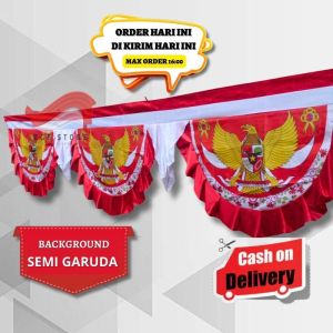 BENDERA BACKGROUND GARUDA BATIK 10 GELOMBANG