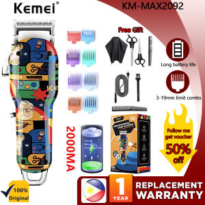 Kemei Original Electric Hair Clipper Trend Pattern Professional Hair Trimmer Barber Shop Cordless Hair Haircut Mens KM-MAX2092