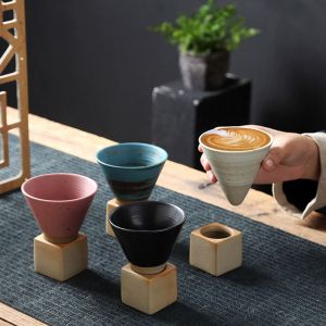 DIANA Japanese Style Elegant Ceramic Retro Funnel Shaped Porcelain Cappuccino Latte Espresso Tea Cup Drinkware Coffee Mug