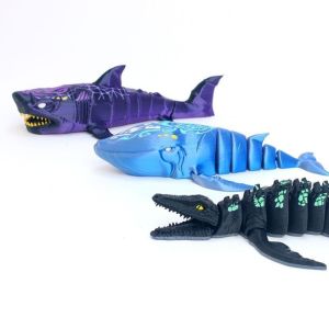 STYLETENK 3D Printed Articulated Shark Figure Flexible Design Mosasaur Whale Sea Animal Figure  Articulated Joints Joint Figurine For Collection