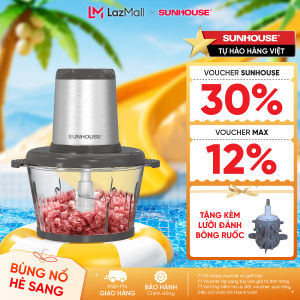 [TẶNG LƯỠI ĐÁNH RUỐC MÃ 350W ] Máy xay thịt SUNHOUSE SHD5403/SHD5405 công suất 300W/350W dung tích 1.8L - 03 chế độ xay nhuyễn tiện lợi - Cối thủy tinh an toàn cho sức khỏe