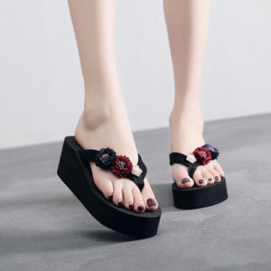 Free Shipping 2026 New WomenS Summer Fashion Thick-Soled Beach Sandals Outdoor Wear Non-Slip High-Heeled Flip-Flops