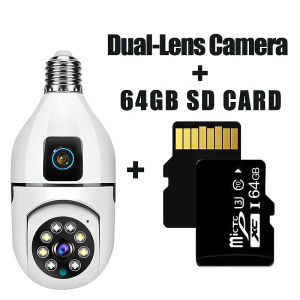 BUY 1 TAKE 1 Bulb CCTV Camera WIFI Connect Cellphone HD Dual Lens PTZ Controls Waterproof Surveillance Night Vision Two-Way Audio Smart Alarm Auto Tracking IP Security Cameras