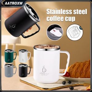 304 Stainless Steel Vacuum Mug Thermos Coffee Cup With Handle Portable Large Capacity Stainless Steel Coffee Mug   Aatroxw