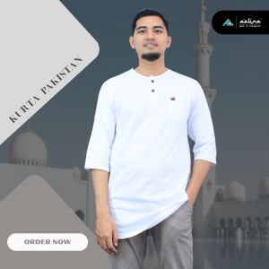 Kaos kurta pria dewasa premium bahan cotton combed 24s Lengan 3/4