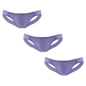 CMENIN ORLVS 3Pcs Cotton Plain Hip Raise Underwear Men Thong Men Jockstraps Transparent Underpants G String men Pouch Underwear OR6207