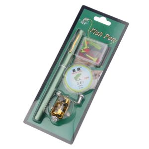 SERAPHYXO Pen Shape Pocket Fishing Rod Carbon Reel Telescopic Folded Fishing Rod Kit Ultralight Fish Pole Set Aluminum Alloy Mini Fishing Pole Stream