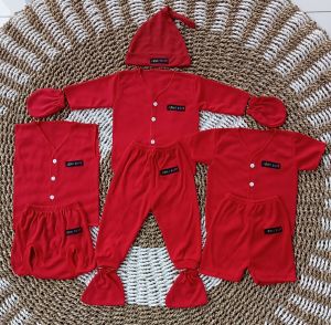 Paket Hemat 3 Setelan baju bayi lengan panjang pendekkutung + sartaki & kupluk Bayi Baru Lahir