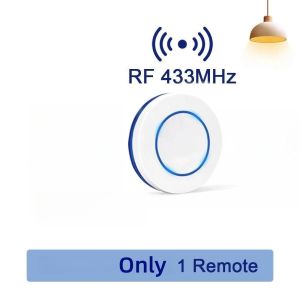KEBIDU 433MHz RF Wireless Remote Control Switch 10A 220V Relay Receiver Mini Round Button Wall Panel Switch For Led Light Lamp Fan