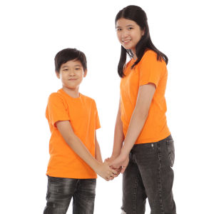 Kaos Polos Anak Oneck Lengan Pendek Bahan Katun Combed 30s Warna Orange