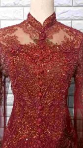 set kebaya pesta kebaya payet ibu hajat + longtorso dan rok prisket
