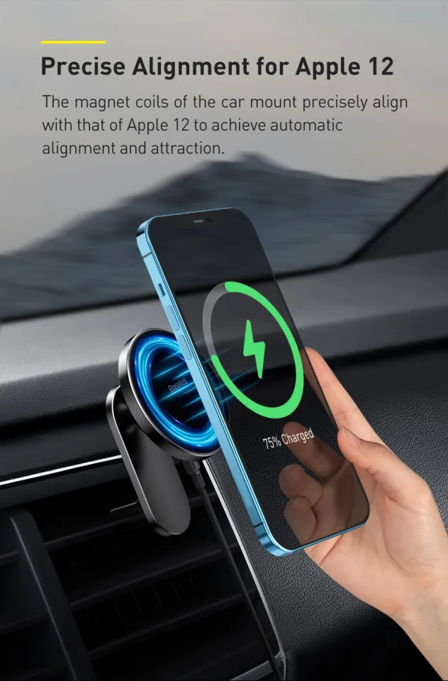 Baseus Magnetic Wireless Car Charger Phone Holder for iPhone 14/13