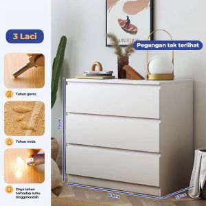 Lemari Laci Kayu / 3 Drawers / Kabinet Penyimpanan Kayu Minimalis / Laci Kabinet Penyimpanan Lemari Kayu