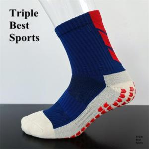 Z33 Navy Red Mens Professional Anti Non Slip Skid Grips Soccer Football Ball Sports Socks Stockings For Men