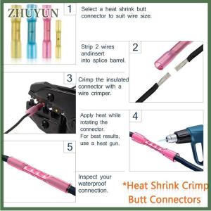 ZHUYUN Female Warrior Xin 300PCS Waterproof Solder Wire Connectors Heat Shrink Butt Crimp Connectors