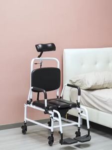 CraftedLiving SG-Indoor patient chair with commode wheelchair for lying down and bathing portable toilet for s and hair washing for the elderly