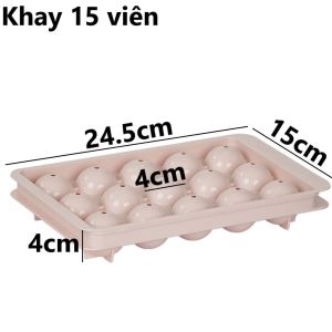 Khay Làm Đá Tròn 15 33 Viên Có Nắp Đậy – Vỉ Nhựa Việt Nhật Tạo Hình Tròn Làm Thạch Sinh Tố