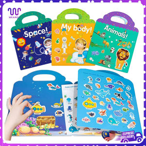 Kids Children Sticker Book Learning Toys Reusable Cute Sticker Early Education Gift for 2-5 year old Boys & Girls Buku Pelekat Comel Budak Pendidikan Awal