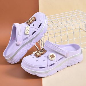 [Free Shipping] Thick-Soled Clogs Summer Korean-Style Sandals Outdoor Wear Non-Slip Beach Sandals Half-Slipper Style Trendy