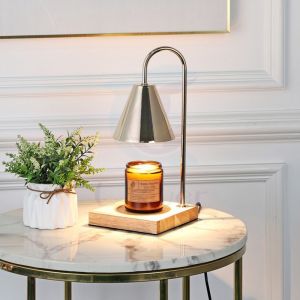 【Fast delivery】 Ready Stock Candle Lamp Warmer With 2 Halogen Light Bulbs Light Control Candle Warmer Lamp Dimmable Large Size Table Lamps Electric Wax Candle Melt European Style INS Aromatherapy Desk Lamp Scented Bedside Lamp For Bedroom