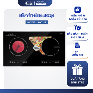 Bếp đôi điện từ hồng ngoại SOWUN SW1215mặt kính CERAMIC chịu được nhiệt độ cao công suất lớn 2200W