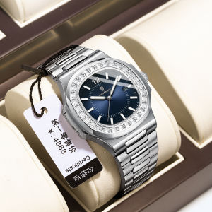 POEDAGAR square watches for men water proof original 2023 new fashion hot sale stainless steel calendar luminous men casual watches